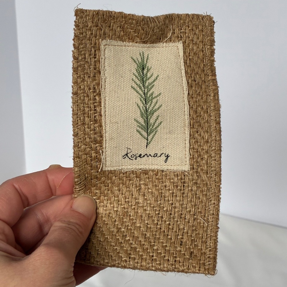 CutleryCouture 8 Jute Silverware Pouches Herb Prints Rustic Farmhouse Cottage